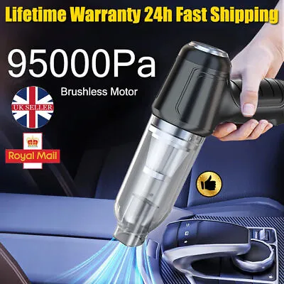 Powerful Car Vacuum Cleaner Wet/Dry Cordless Strong Suction Handheld Cleaning- • £16.99