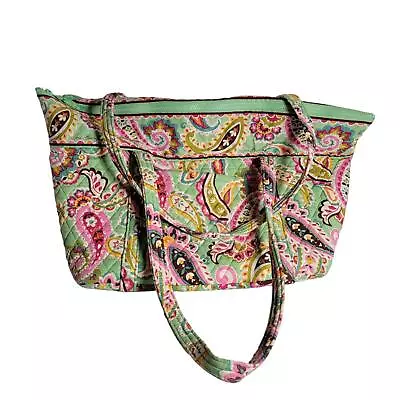 Vera Bradley Mint Green Pink Tutti Frutti Paisley Quilted Large Bag  • $27.99