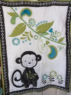 Happy Chic By Jonathan Adler Safari Monkey  Comforter Blanket Crib Bedding • $14.50