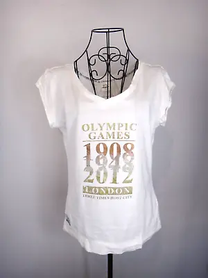 Olympic Games Graphic Print Tshirt Womens 14 White London 2012 • £11.99