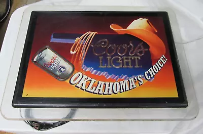 Vtg Coors Light 'Oklahoma's Choice' Light-up Neon Sign Nice Working Cond 26 X19  • $229.99