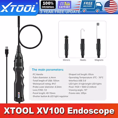 XTOOL XV100 Endoscope Car HD Borescope Inspection Camera For D8 D9 Scanner Tool • $41.99