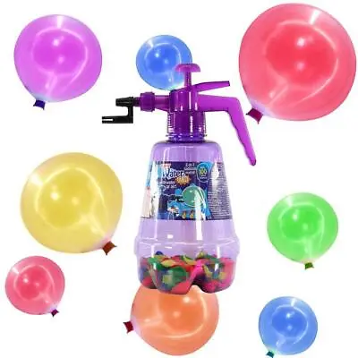 2 In 1 Air Water Bomb Balloon Pump Kids Outdoor Party Garden 100pc Balloons Set • £6.97