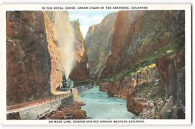 Postcard In The Royal Gorge Grand Canon Of The Arkansas Colorado VTG ME6. • £2.66