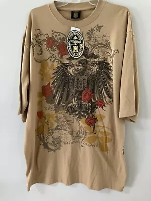 Makaveli Branded Men Shirt XXL Crown Eagle Graphic Studded Tupac Inspired NWT • $32