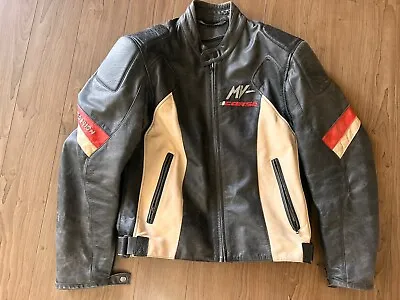 MV Agusta Corse F4 F3 Ducati Meccanica Leather Motorcycle Jacket Size 52 • $599