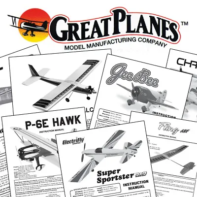 Great Planes Instruction Build Owner's Manuals VARIOUS MODELS ARF RTF Kits +MORE • $15