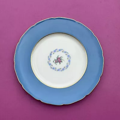 Lenox Fairmount Dinner Plate Bright Blue Band Gold Scalloped Rim Green Mark H8 • $49.99