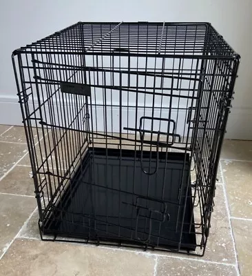 £25 • Buy Ellie-Bo Dog Cage Small 24 Inch Black Folding 2 Doors Used, Very Good Condition