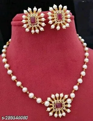 Indian Bollywood Gold Plated Kundan Choker Bridal Necklace Earrings Jewelry Set • $16.73