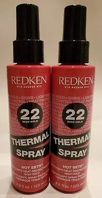 Redken New Hot Sets Thermal Spray 22 High Hold Heat Protecting Hairspray 2 Pack • $42.98