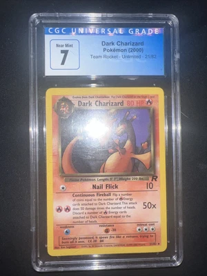 $85 • Buy 2000 Pokemon 4/82 DARK CHARIZARD Team Rocket Unlimited CGC 7 NM