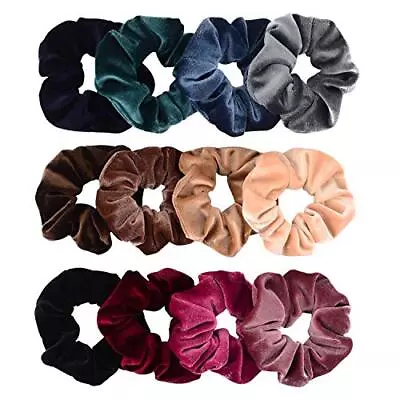 12 Pack Hair Scrunchies Premium Velvet Scrunchy Elastic Hair Bands • $13.90