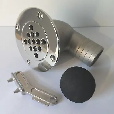 $85.99 • Buy 2 X Marine Boat Deck Drain Scupper 90 Deg. W/Checking Ball & Wrench