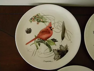 $62.30 • Buy Marjolein Bastin Cardinal Bird Plate Hallmark Natures Sketchbook Journey Set Red