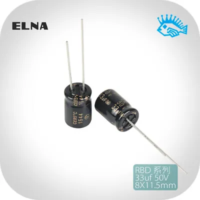 ELNA 33uF 50V33uF CE-BP RBD Non-polar Audio Capacotor 8x11.5mm • $2.60