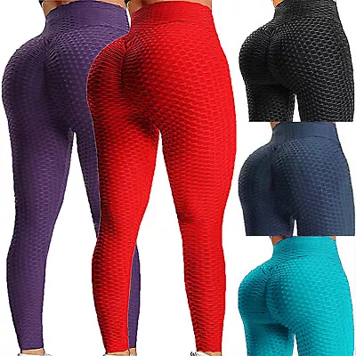 £8.59 • Buy Women Anti-Cellulite High Waist Yoga Leggings Butt Lift Pants Push Up Sports GYM