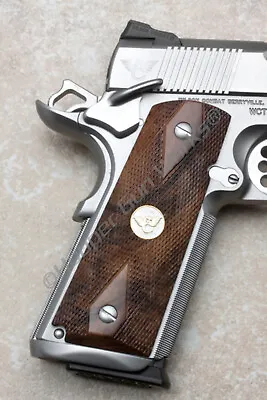 Wilson Combat 351F-MTT 1911 Grips Full-Size Walnut Double Diamond Silver & Gold • $129.97