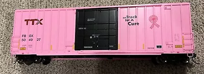 ATLAS 3007419-1  50’ Gunderson High Cube Boxcar TTX(on Track For A Cure) 2 Rail • $139.99