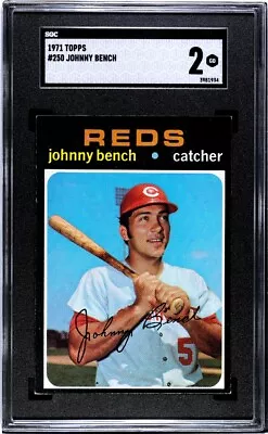 1971 Topps #250 Johnny Bench SGC Graded Vintage Baseball Card *CgC605* • $7.50