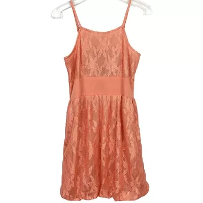 MANHATTAN BLUES | NWT Women’s Peach Sleeveless Mini Lace Bubble Dress Sz Small • $8.99