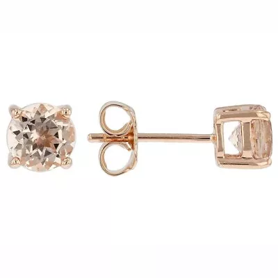 1.45CT Peach Lab-Created Morganite Stud Earrings 14K Rose Gold Plated • $23.74