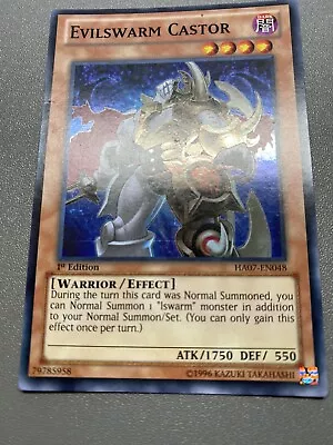 Yu-Gi-Oh! Evilswarm Castor Super Rare 1st Edition HA07-EN048 HP • $1.50