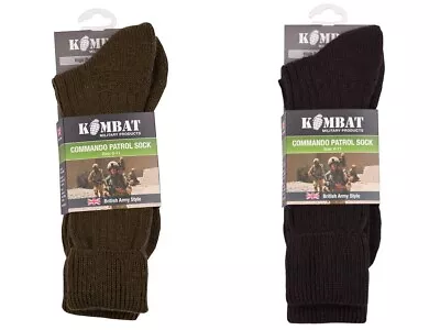 British Army Military Patrol Socks Combat Commando Thermal Black Green 6-11 • £7.95