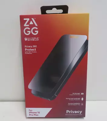 ZAGG InvisibleShield Privacy 360 Glass Screen Protector Apple IPhone 15 Pro Max • $19.99