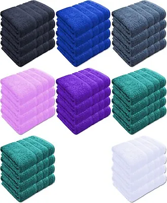 Pack Of 4 Hand Towels Set Prime Egyptian Cotton Super Soft Hotel Quality Towels  • £7.99