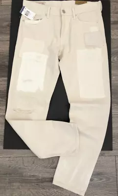 £105.75 • Buy Polo Ralph Lauren Women 26 NWT $245 Patch Jeans Slim Cream Denim Cotton Pant NEW