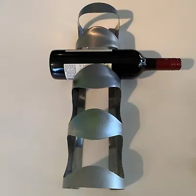 IKEA Stainless Steel Wine Rack Wall Mount Holds 4 Bottles 300.557.60 Cool Retro • $14.88