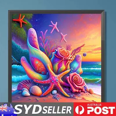 5D DIY Full Round Drill Diamond Painting Colourful Beach Kit Home Decor 30x30cm • $9.80