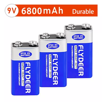 £9.11 • Buy 6F22 Li-Ion Rechargeable Battery Pack 6800mah HIGH CAPACITY 9V Batteries Block
