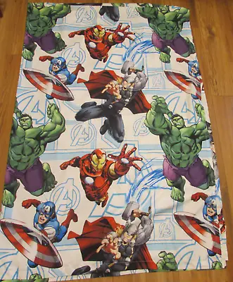 Marvel Twin Flat Bed Sheet Hulk Captain America Thor Iron Man • $11.25