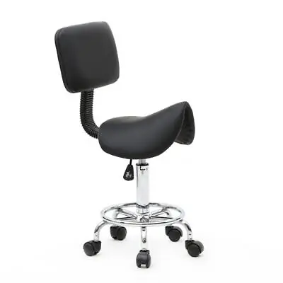 New Backrest Saddle Salon Stool Massage Barber Chair Seat 360 Degree Swivel • £39.99