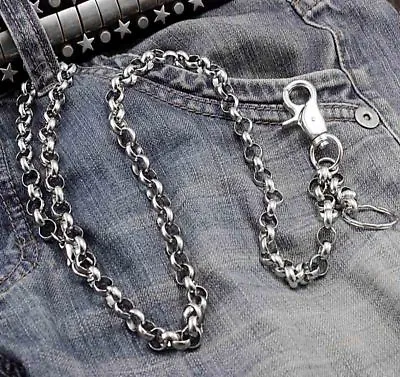 31  Stainless Steel WALLET CHAIN Mens Biker Pants Chain KeyChain-SIlver Color • $19