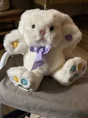 Vtg Plush Creations Inc 13” Easter Bunny Rabbit Stuffed Plush Pastels Musical • $69.99