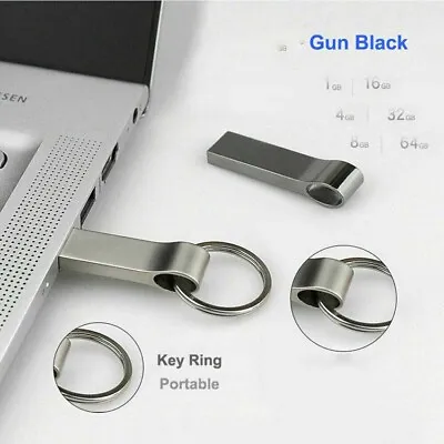 £4.34 • Buy 32GB USB Memory Stick 2.0 Silver Chrome Metal Mini Flash Data Pen Drive Key Ring