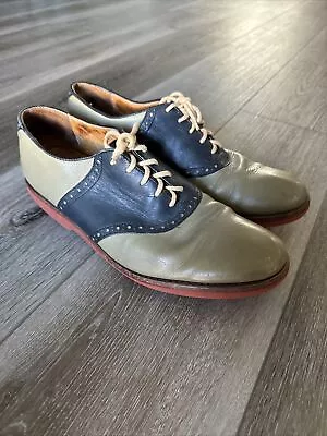 Vintage Cole Haan US Men's 9.5 Leather Saddle Shoes Oxfords Made In USA • $29.99