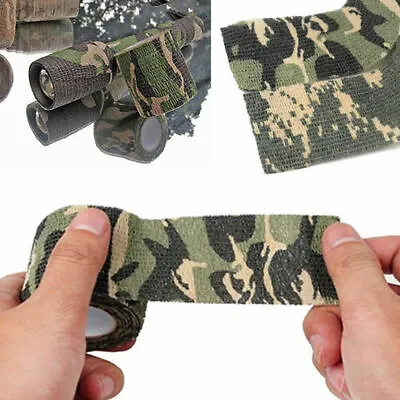 1 Roll 4.5M Metre Camo Gun Wrap Camouflage Waterproof Hunting Duct Tapes UK • £3.59