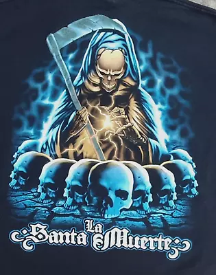 Vintage 90's La Santa Muerte Grim Reaper T Shirt XL • $29