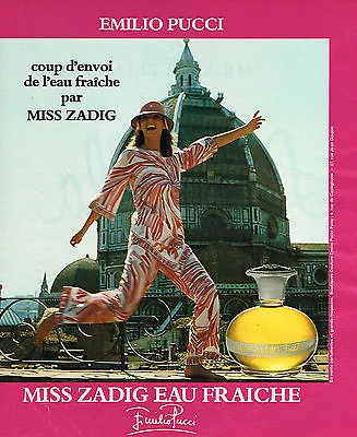 1977 ADVERTISING ADVERTISEMENT EMILIO PUCCI Perfume MISS ZADIG • $3.20