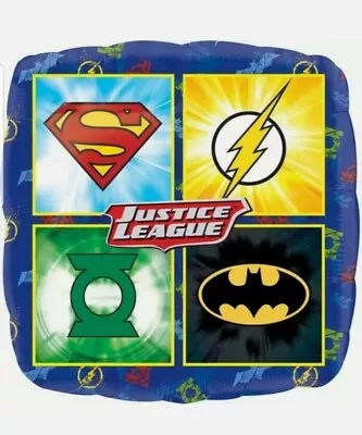 $8 • Buy Justice League Party Supplies Square Shaped Foil Balloon Batman Flash Aquaman 