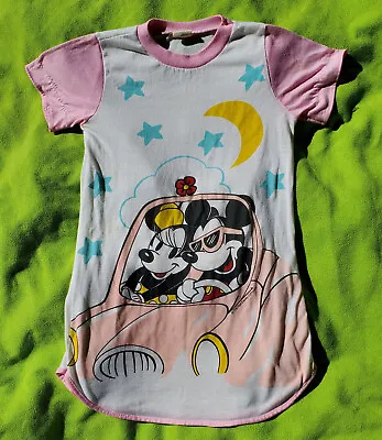 Vintage Mickey Minnie Mouse Girls Size 8 Nightgown 80s Pink/White • $20