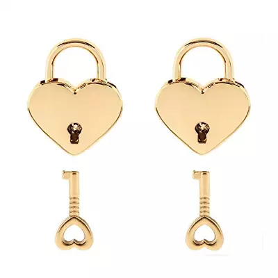 Warmtree Small Metal Heart Shaped Padlock Mini Lock With Key For Jewelry Box Box • $8.95
