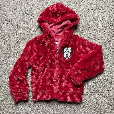 Disney Parks Minnie Mouse Girls Hoodie Jacket 4T Soft Red • $8.99