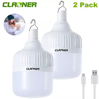 2x Camping Light Lantern LED USB Rechargeable Outdoor Tent Lamp Night Light Bulb • $10.99