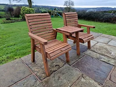 £169 • Buy Wooden Garden Furniture Love Seats Companion Set Jack And Jill