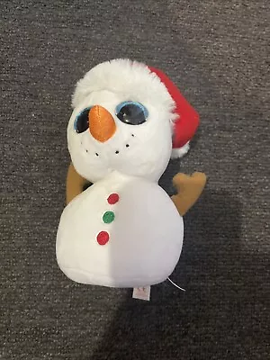 Ty Beanie Boo Scoop The Christmas Snowman Glitter Eyes 15cm Freepost A7 • $25.48